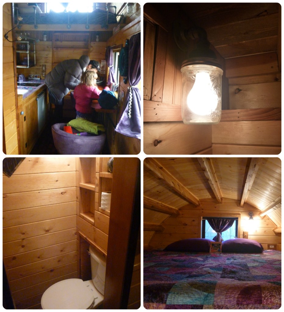 collage caravan tiny house inside